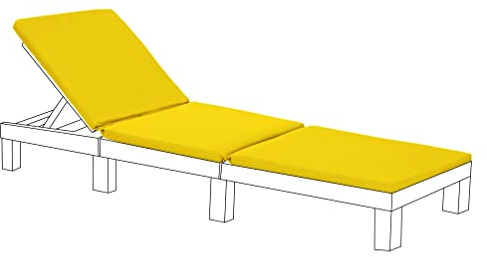 Gardenista Rembourrage de Remplacement pour transat de Jardin pour Allibert Keter Daytona | Coussin de transat en rotin inclinable pour Meubles de Patio | Résistant à l'eau et léger (Jaune)