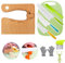 Goodchef Kindermesser-Set 9-teilig – Kinderkochmesser für Kleinkinder: Mit Holzmesser, Schneidebrett, Schäler & Kinderhandschuhen | Zum Schneiden von Obst/Gemüse, Sicher zum Kochen lernen（Krokodil）