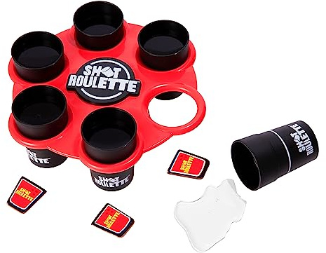 Buzzed: Shot Roulette by Relatable - The Roulette Wheel Drinking Game for Adults, Bachelor Party Games, Includes 1 Shot Roulette Wheel and 6 Shot Cups