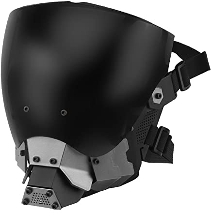 Zhongren Masque Cyberpunk Adulte Techwear - Visage Complet et Demi-Visage pour Paintball, Cosplay, Fêtes d'Halloween et Festivals