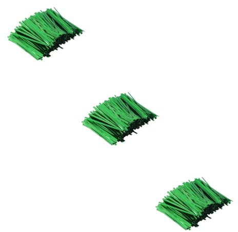 HEMOTON 2400 Pièces Bonbons Cravates de Liens métalliques Verts Attaches pour Paquets de Pain Liens de Pain Attaches pour Sacs Glace Transparent Attacher la Corde
