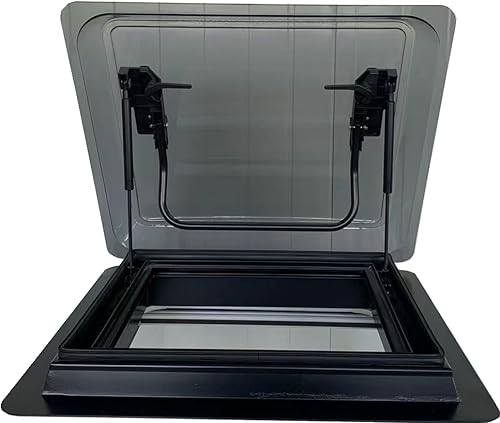 SwissOutdoor Skylight XL Dachfenster 700x500 mm – Premium Ausstellfenster für Wohnmobil, Camper & Wohnwagen – Doppel-Acrylglas, Rollo & Insektenschutz, weiß, Alurahmen, 100 % wasserdicht