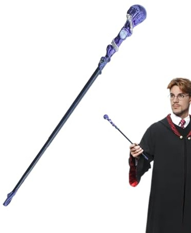 Generisch Hexenstab Kristall, Stab Cosplay Prop, Kristall-Edelstein-Stab, Amethyst-Kristallstab für Halloween, Weihnachten, Geburtstag, Cosplay, Kostümzubehör für Hexen und Zauberer