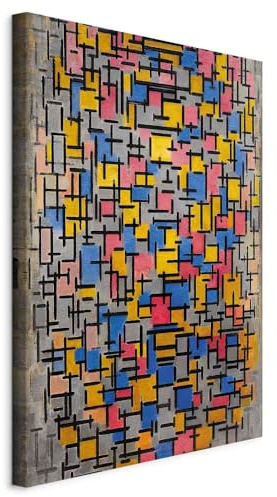 murando - Quadro Acustico Piet Mondrian 80x120 cm 1 Pezzo schiuma acustica Quadri Moderni - Stampa su Tela - Protezione dai Rumori Fonoassorbente Decorazione da Parete Famoso l-G-10354-b-a