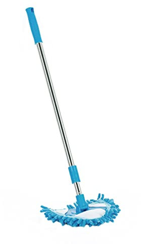 EXAOMBLE Fregona Telescópica Ligera 1 2 Secciones Cabezal Giratorio 180° Fregona Triangular para Limpieza Doméstica Mini Trapeador Multifuncional para Uso Hogar Niños