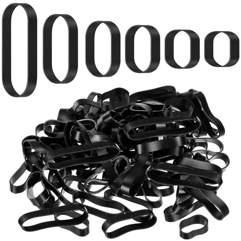 120pcs Black Thick Rubber Bands - Heavy Duty Reusable Elastic Bands
