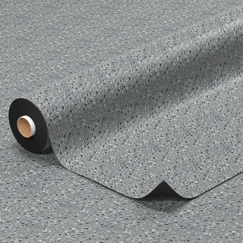 Revestimiento de suelo de PVC a metro Vinilo de suelo Revestimiento de suelo de vinilo 140 cm de ancho Granito gris Terrazzo 650 x 140 cm