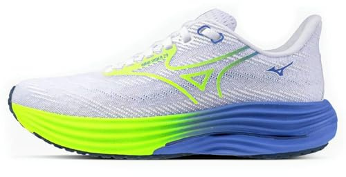 Mizuno Wave Rider 29 Women's Running Shoes, White/Lightning Yellow/Ultrama - 6.5 UK