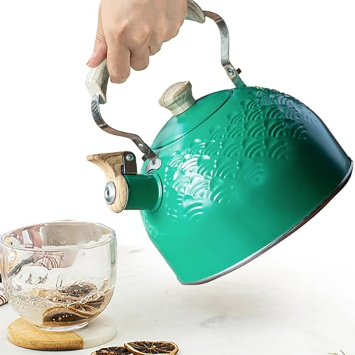 Pippanna för spisen – 2,5 liters vattenkokare, ergonomiskt handtag med kallt grepp, värmegryta, , camping och hemutrustning | klassisk tekanna för matlagning av vatten i utomhus