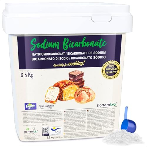 Nortembio Natron Lebensmittelqualität E500(ii) 6,5 kg Lebensmittelzusatzstoff für Küche & Backen, Gourmet-Qualität, Hohe Reinheit 100% Natürlich + GRATIS eBook