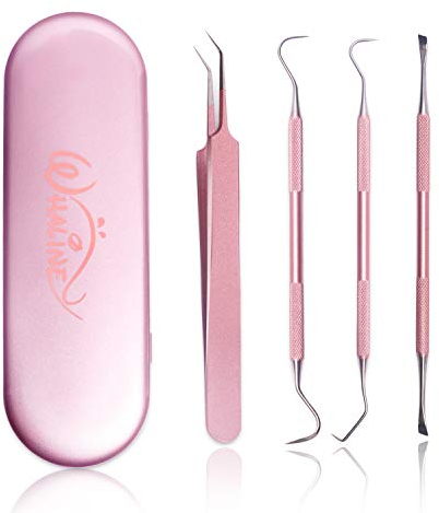 Whaline Präzision DIY Bastelwerkzeug Plotter Basiswerkzeuge Set, 4 Stück Edelstahl Präzision mit Etui,Vinyl Basic Tool für Selbstklebende Folie Silhouette Cameos Beschriftung(Rosegold)