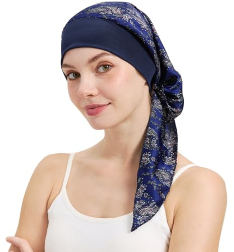 FADACHY Chemo Headwear With Scarfs Hair Loss Alopecia Beanie Chemo Headwear Turbans for Women