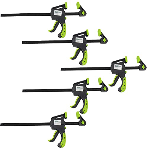 TrutzHolm Einhandzwingen im 5er Set mit Soft-Grip-Griffen 60x150 mm