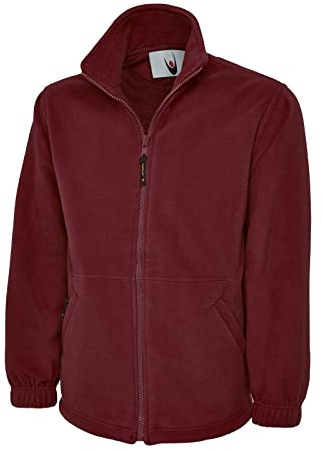 IQONEQ Classic Full Zip Fleece Jacket - Ideal for Sports, Work and Leisure (UK, Alpha, L, Regular, Regular, MAROON)