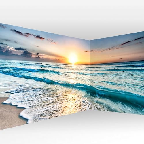 murando Eckfototapete Meer und Strand 550x250 cm Vlies Tapeten Wandtapete XXL Moderne Fototapete Wanddeko Design Wand Dekoration Wohnzimmer Schlafzimmer Büro Flur Natur Landschaft c-B-0552-a-b