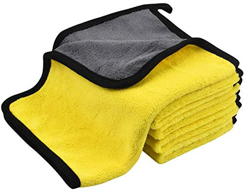 Rapidbok Lot de 5 Chiffon Microfibre Voiture Super Absorbant, Chiffons de Polissage en Microfibre Extra Épais Chiffons de Nettoyage et Polissage Super Absorbant Chiffons Microfibres Séchage 40x30cm