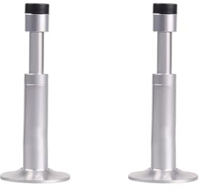 2 topes de puerta de aleación de aluminio, amortiguadores de sonido, retráctiles, hidráulicos, amortiguadores de golpes, para oficina en casa, color plateado