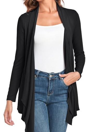 KESSER Cardigan Lungo Donna Leggero Senza Bottoni Alto Basso Orlo Traspirante Confortevole Moda Outdoor Casual Manica Lunga Tutti i Giorni Collocazione