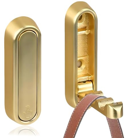 JURENEE 2 Piezas Plegables de Ganchos, Ganchos Plegables Pared de Aleación de Zinc, Percheros Pared Plegable de Cobre Cepillado, Fácil de Usar, Pequeño y Exquisito, Adecuado para Dormitorio