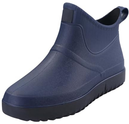 Botas de lluvia para hombre, resistentes al agua, zapatos de jardín, cortos, antideslizantes, botas de goma para exteriores, protección contra la lluvia, zapatos ligeros, botines ligeros, suela plana