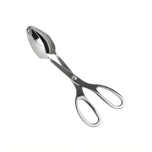 Pinzas de ensalada de 10 pulgadas para servir, pinzas de tijera de acero inoxidable, utensilios de comida de gran apertura, lanzadores de ensalada de metal resistente para ensaladas, frutas, bufés