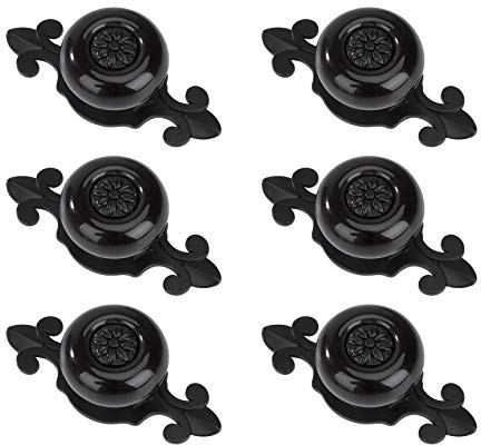 MengH-SHOP Pomolo per Mobile Rotondo Pomelli per Porta Vintage Maniglia per Armadietto con Viti per Porte Armadietti Cassetti e Guardaroba Accessori Mobili 6 Pezzi Nero