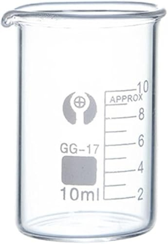 Rosojodg Transparente Mini Messbecher Set - Labormessbecher, Glas Messzylinder, Laborglas Werkzeug und Krüge (10ml)