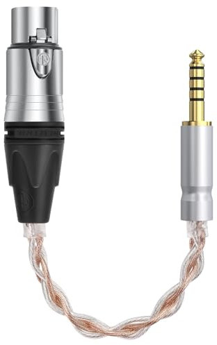 Geekria Cavo adattatore audio per cuffie da XLR maschio bilanciato a 4 pin a maschio bilanciato da 4,4 mm, cavo di conversione audio OCC in rame placcato argento, compatibile con amplificatori,