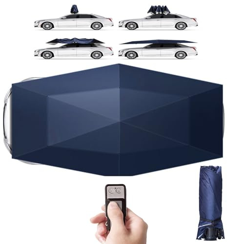 twostronking Tenda per Auto Completamente Automatica,Tenda da Tetto Auto, Copertura per Auto Esterna Portatile, Ombrello per Auto Anti-Grandine,Tenda per Auto Anti-UV,Blue5.2m