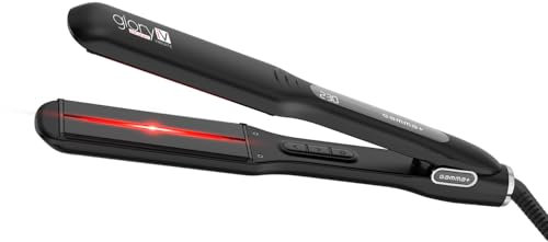 GAMMA+ Piastra per Capelli Professionale Vibrante a Infrarossi Glory iV, Matrici Extra-Large in Ceramica e Tormalina, Temperatura 150-230°C, Spegnimento Automatico, Riscaldamento Rapido