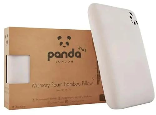 Panda® Cuscino in memory foam di bambù per bambini, con copertura in bambù, età 2-4 anni, medio-forte, supporto per testa, colonna vertebrale e collo, si adatta alla posizione del sonno del tuo