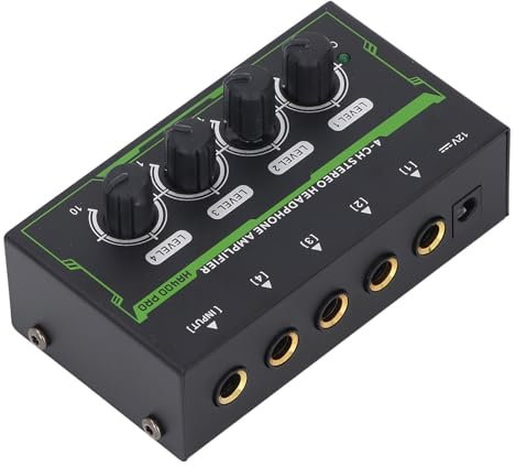 4-Kanal-Mono-Stereo-Audiomixer, RGB-Stereo-DJ-Studio-Mixer-Soundboard, 6,35-mm-Stereo-Kopfhörerverstärker mit Geringem Rauschen, Mischpult-Soundmixer für Aufnahmestudio
