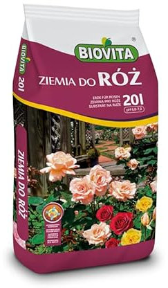 BIOVITA Rosen Erde – Perfektes Substrat für gesunde und kräftige Rosen - 20L