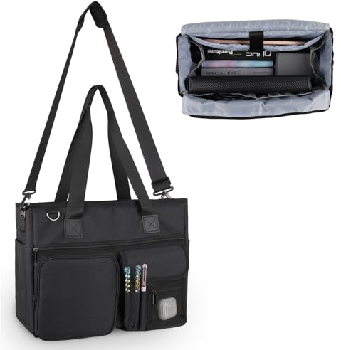 JABNOW Sac Cabas Femme de Professeur Pour mettre 15,6 Pouces Ordinateur Portable Avec Compartiment de Grande Capacité et 6 Poches,Le Sac de l'enseignant Réglable pour l’école, Aller au travail