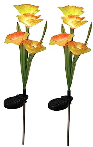 SUPVOX 2piezas Lámpara Solar Floral De Ramas Iluminación Enchufe Para Jardín y Exteriores Resistente y Duradera Para Césped