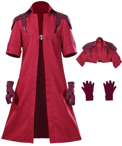 Wolancy Mens Retro Vintage Trench Coat Long Classic Red Jacket Gloves Outfit Windbreaker Jackets Lightweight Overcoat, Red, M