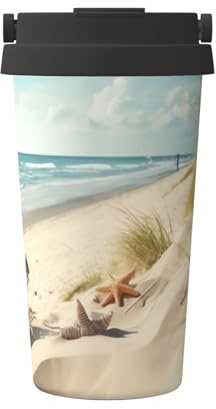 Bicchiere da viaggio con coperchio e manico, in acciaio inox, da 500 ml, per bevande calde e fredde, a doppia parete, riutilizzabile, regalo di compleanno