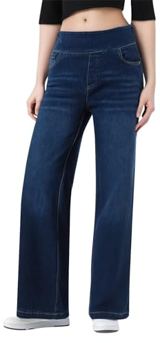 Vaqueros Mujer Ropa Mujer Pantalon Lana Jeans Tiro Alto Pantalones De Campana Baggy Tallas Grandes Talle Elasticos Talla Grande Tejanos Roupa Acampanados Termicos Low Stretch 3XL Blue Deporte Anchos