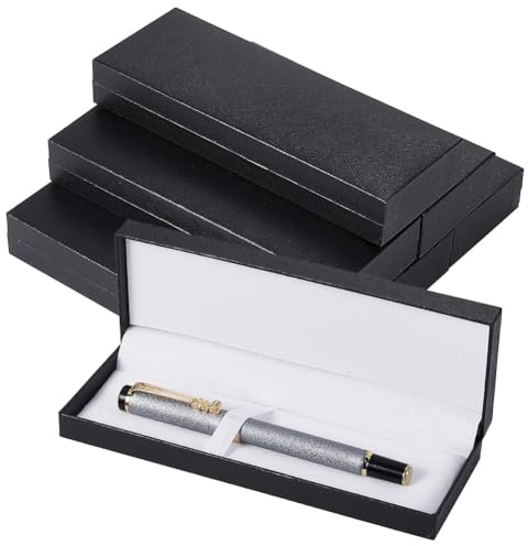 BENECREAT 6 confezione Regalo Nera per Penne Vuote, Scatola Regalo per Penna A Sfera Da 175×62×25mm con Cuscino per Souvenir di Nozze e Compleanno