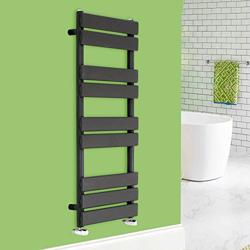 NRG 1000 x 450 mm Designer Flat Panel Heated Towel Rail Anthracite Bathroom Radiator for Living Room and Kitchen