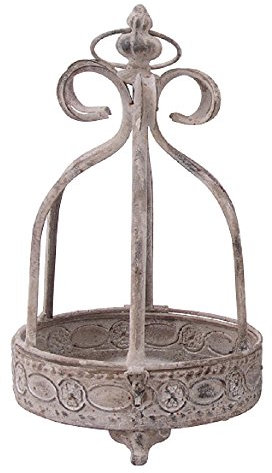 EX Garten-Krone Deko-Krone Pflanz-Krone Metall antikgrau Shabby Optik 2 mögliche Größen (Metall, klein)