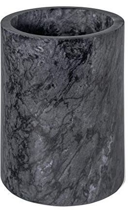 Argon Tableware Marble Wine Bottle Cooler - 13cm - Black - Insulated Wine Cooler Ice Cooler Sleeve Chiller for Champagne Bottles, Parties, Celebrations