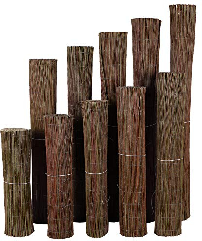H4L Weidenmatte Sichtschutz Zaun Windschutz Sichtschutzmatte Weidenzaun 100cm 5m
