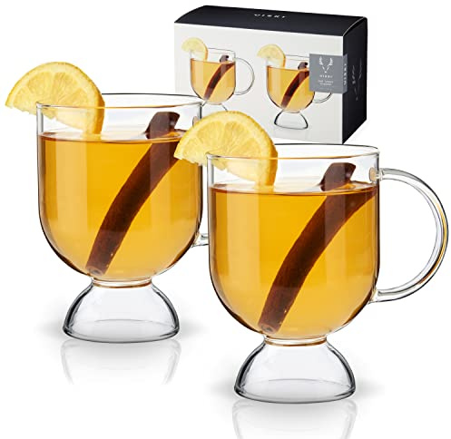 Viski Hot Toddy Glass - Bicchieri da caffè irlandese per vin brulé, sidro a spillo, eggnog, tazza trasparente in confezione regalo, 340 g