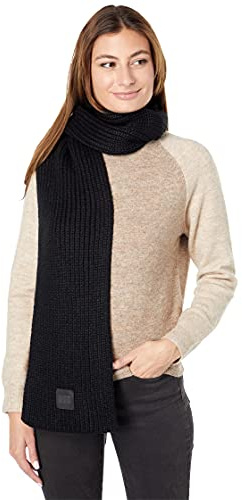 UGG Damen W Chunky Rib Knit Scarf W Grob gerippter Strickschal, Black, O/S