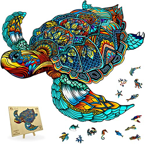 Turtle Jigsaw Puzzles for Adults XL 300 Piece (38x32cm) - Wood Jigsaw Puzzle for Adults Large Unique