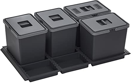 SOTECH Cubo de basura Draw 15+15+15+15L Sistema de Residuos para Cajones Ancho 90 cm