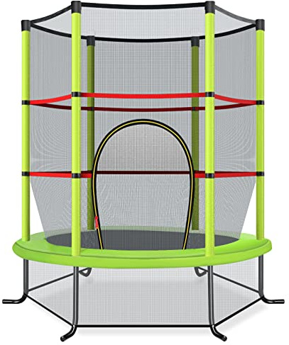 COSTWAY Trampolino Elastico Bambino | Tappeto Elastico Bambini da Esterno ed Interno in Acciaio con Rete e Cusicnetti Antiscivolo, Carico Statico 135 kg