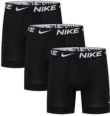 Nike Men's Dri-Fit Esmicro Boxer Briefs 3Pk, Black/Black/Black, M