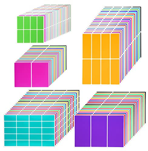 656 Rechteckige Farbcode-Etiketten in 5 Größen 16 Farben Farbaufkleber ablösbarer großer Aufkleber punkte etiketten bunt zur Beschriftung der mobilen Abendkasse